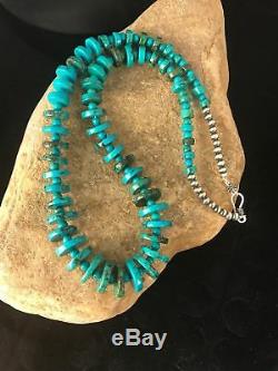 Navajo Pearls St Silver Spider Web Turquoise Mens Necklace Pendant Gift A398