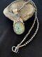 Navajo Pearls Sterling Silver Green Royston Turquoise Necklace Pendant 357 Gift