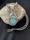 Navajo Pearls Sterling Silver Green Royston Turquoise Necklace Pendant Gift 945