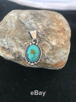 Navajo Pearls Sterling Silver Turquoise #8 Necklace Pendant Yazzie Gift 1146