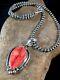 Navajo Sterling Silver Spiny Oyster Necklace Mens Womens Pendant Gift 8685