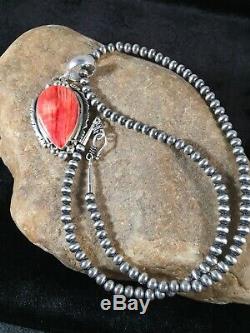 Navajo Sterling Silver Spiny Oyster Necklace Mens Womens Pendant Gift 8685