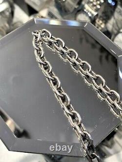 Necklace Sterling Silver Chain Link Simple Curb Ovals Design Jewelry Gift