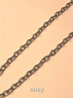 Necklace Sterling Silver Chain Link Simple Curb Ovals Design Jewelry Gift