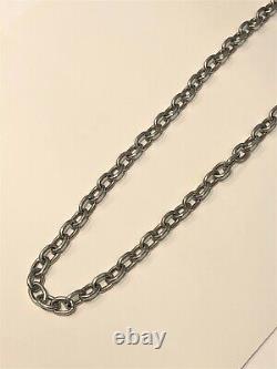 Necklace Sterling Silver Chain Link Simple Curb Ovals Design Jewelry Gift