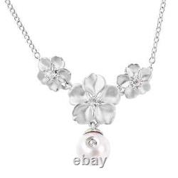 Necklace Women Gifts Jewelry 925 Silver White Zircon Rhodium Plated Size 18