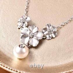Necklace Women Gifts Jewelry 925 Silver White Zircon Rhodium Plated Size 18