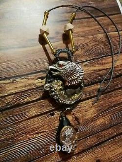 Necklace talisman amulets pendant black goat gothic victorian jewelry eagle bird