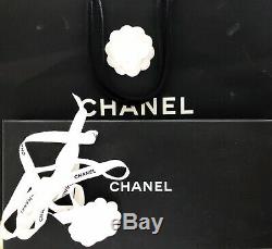 New Authentic Chanel CC Pearl Long Silver Necklace Gift Box Bag Cover