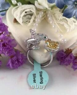New Cz Hummingbird Ring Size 7 Womens Sterling Silver Rings Fashion Jewelry Gift