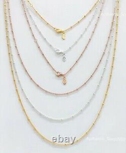 New PANDORA Shine Rose Gold Silver Beaded Chain Necklace 397210 387210 367210