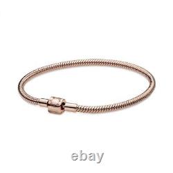 New Pandora Moments Barrel Clasp Snake Chain Bracelet 588781C00