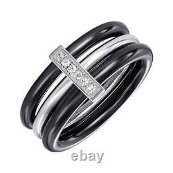 New Silver 925 Ceramics Ring Stones Gift Jewelry Charm Fashion Style Women