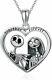 Nightmare Before Christmas Necklace Gifts Jewelry Sterling Silver Heart Pendant
