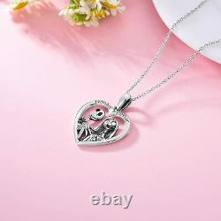 Nightmare Before Christmas Necklace Gifts Jewelry Sterling Silver Heart Pendant