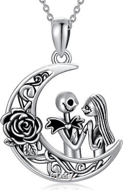 Nightmare Necklace 925 Sterling Sliver Jack and Sally Romantic Jewelry Gift for