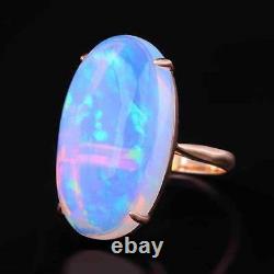 Noble Romantic Natural Opal Gemstone Quartz S925 Silver Women Wedding Ring Gift