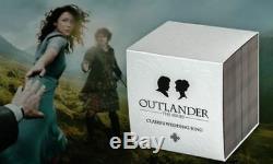 OUTLANDER TV SERIES OFFICIAL CLAIRE FRASER SILVER WEDDING RING w TARTAN GIFT BOX