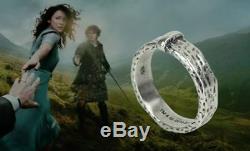 OUTLANDER TV SERIES OFFICIAL CLAIRE FRASER SILVER WEDDING RING w TARTAN GIFT BOX