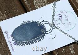 Obsidian Necklace Sterling Silver Silversheen Handcarved Floral Jewelry Gift