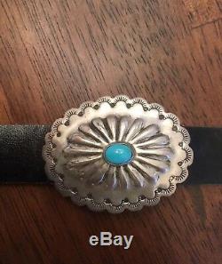 Old Pawn Vtg Native American Concho Belt Turquoise Jewelry GIFT Sterling Silver