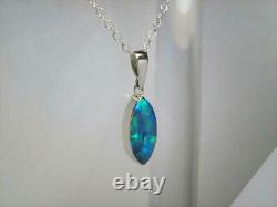 Opal Pendant Genuine Rare Australian Silver Jewelry 5.1ct Necklace Gift D14