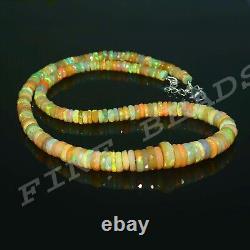 Opal beads Real Fire opal Gemstone Beaded Necklace Jewelry Gift For Her Np-3816