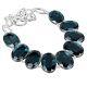 Oval Indicolite Gemstone 925 Silver Birthday Chain Wedding Gift Necklace Jewelry