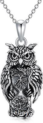 Owl Necklace 925 Sterling Silver Owls Pendant Necklaces Animal Jewelry Gifts for