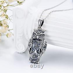 Owl Necklace 925 Sterling Silver Owls Pendant Necklaces Animal Jewelry Gifts for