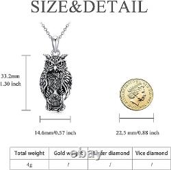 Owl Necklace 925 Sterling Silver Owls Pendant Necklaces Animal Jewelry Gifts for