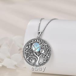 Owl Necklace for Women Moonstone Wisdom Pendant 925 Sterling Silver Jewelry Gift