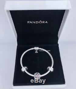 PANDORA 2020 Valentine's Day Freehand Heart 3 Charms Bracelet Gift Set B801278