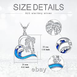 Palm Tree Necklace for Women 925 Sterling Silver Ocean Jewelry Gifts for Women
