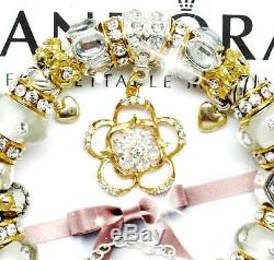 Pandora Bracelet Silver Wife Gold Angel European Charms Pandora Gift Set New
