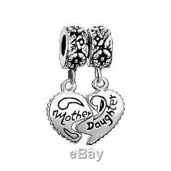 Pandora I Love You Bracelet Bead Charm Silver My Mum Heart Mother Daughter Gift