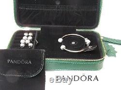 Pandora Open Bangle Gift Set w Charm & All Changeable Ends Gift Box $575 Ret