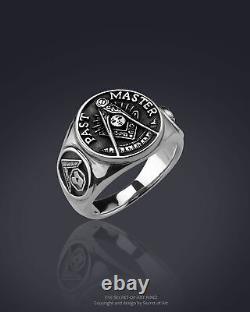 Past Master Ring Masonic Signet Silver 925 Freemason jewelry Mason Masonry gift