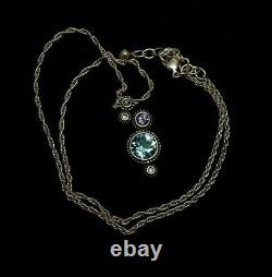 Patricia Locke Simple Gift Necklace Silver Plate Tranquility Swarovski Crystals