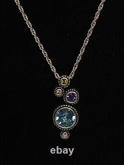 Patricia Locke Simple Gift Necklace Silver Plate Tranquility Swarovski Crystals
