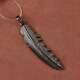 Pave Diamond 925 Sterling Silver Feather Handmade Pendant Jewelry Gift Her