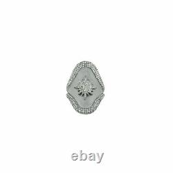 Pave Diamond 925 Sterling Silver Starburst Designer Ring Fine Jewelry Gift YG