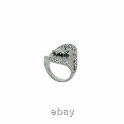Pave Diamond 925 Sterling Silver Starburst Designer Ring Fine Jewelry Gift YG