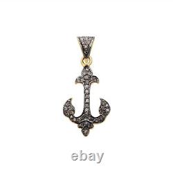 Pave Diamond Anchor Pendant Handmade Pendant 925 Sterling Silver Jewelry Gift