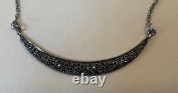 Pave Diamond Crescent Moon Pendant 925 Silver Diamond Moon Necklace Jewelry Gift