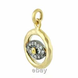 Pave Diamond Evil Eye Charm Pendant 925 Sterling Silver 14kt Gold Gift Jewelry
