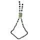 Pave Diamond Gemstone Beaded Lariat Necklace 925 Silver Jewelry Gift For Her
