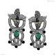 Pave Diamond Stud Earring 925 Sterling Silver Emerald Gemstone Jewelry Gift Her