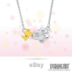 Peanuts Snoopy Woodstock Sterling Silver Pendant Necklace PNT Gift Collection