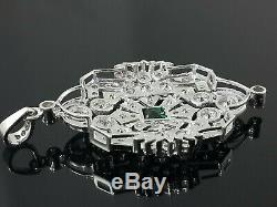 Pendant Green Emerald Cut Art Deco 925 Sterling Silver Best Gift Jewelry women